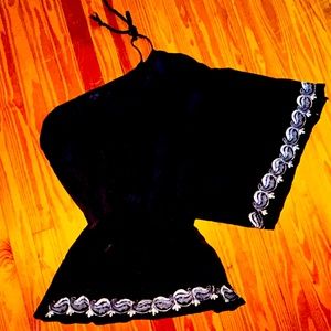 Debbie Katz Poet Sleeve One Shoulder Top S black summer tunic